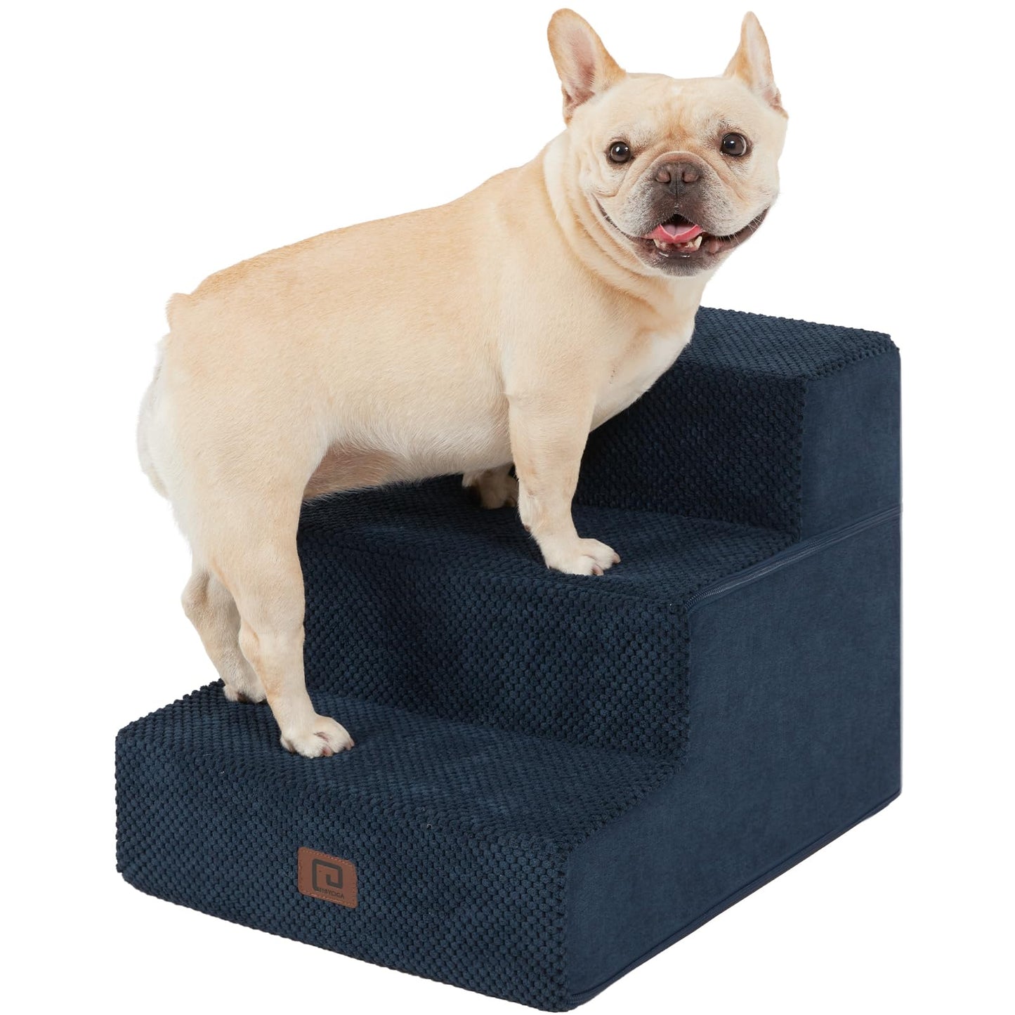 EHEYCIGA Dog Stairs for Bed 18”H, 4-Step Dog Steps for High Bed, Pet Steps for Small Dogs and Cats, Non-Slip Balanced Pet Ramp Indoor, Grey