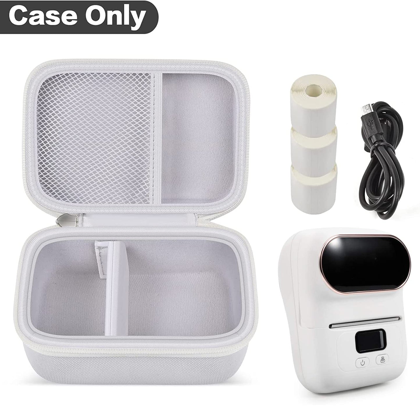 Case Compatible with Phomemo M110 Label Maker - Portable Mini Bluetooth Thermal Label Maker Carrying Storage Bag for Printer Labels, USB Cable and Accessories - Pink (Box Only)