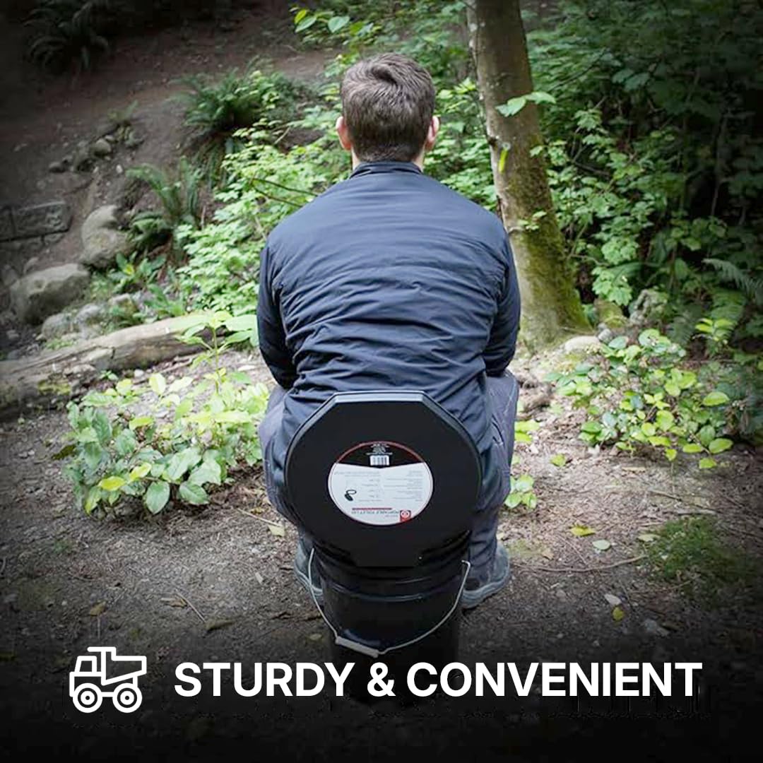 72 Hrs Premium Portable Camping Toilet Seat | With Lid for Camping, Hiking & Emergencies
