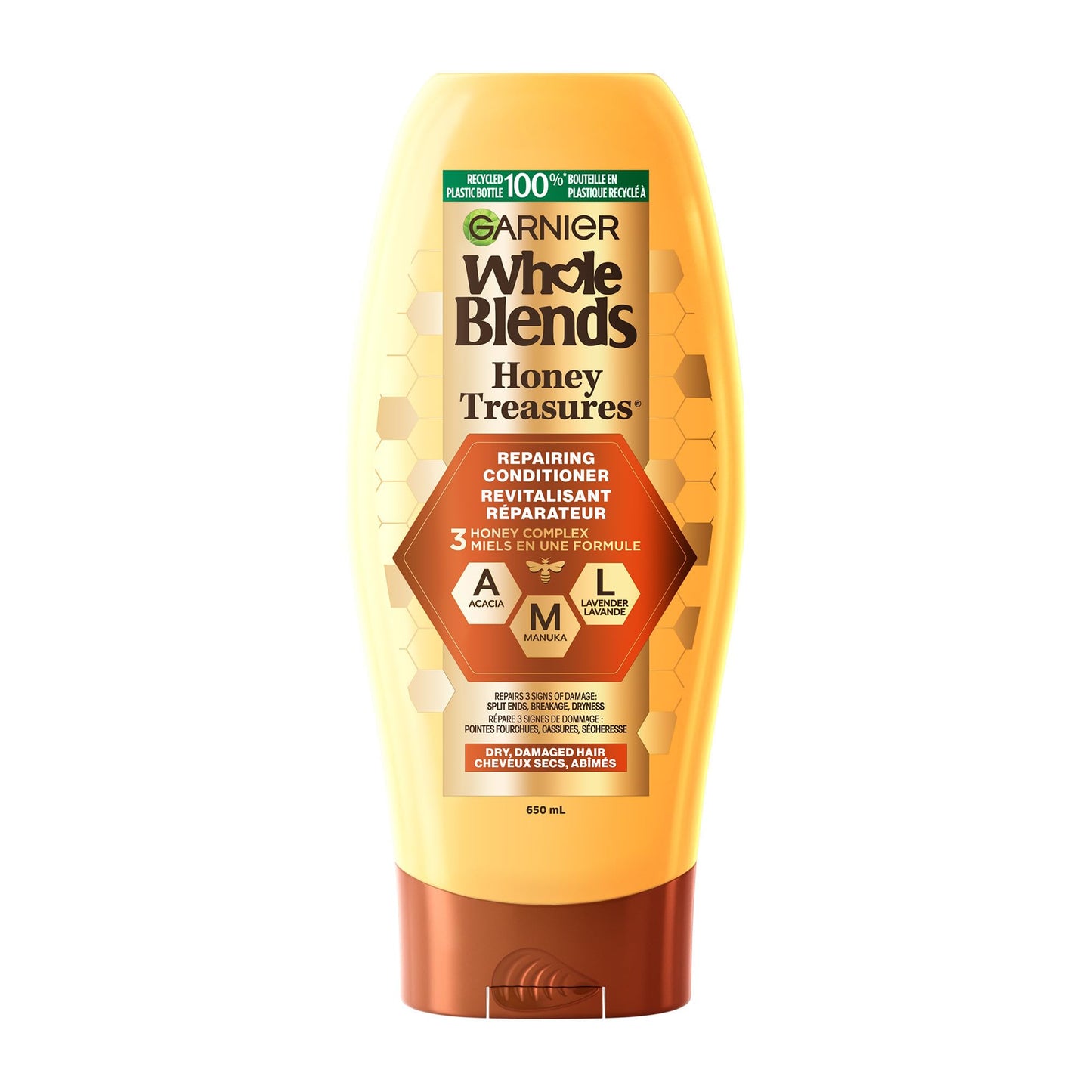 Garnier Whole Blends Sulfate Free Remedy Miracle Nectar 10-in-1 Repairing Leave-In Conditoner for All Hair Types, Honey Treasures, 5 Fl Oz, 2 Count (Packaging May Vary)