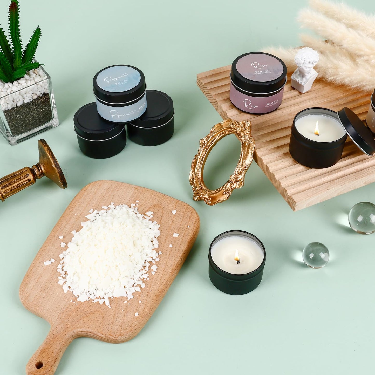 SAEUYVB Candle Making Kit for Adults - Full Set Candle Making Supplies - Soy Candle Kit - DIY Starter Scented Soy Candle Making Kit - Perfect Decoration for Family Life