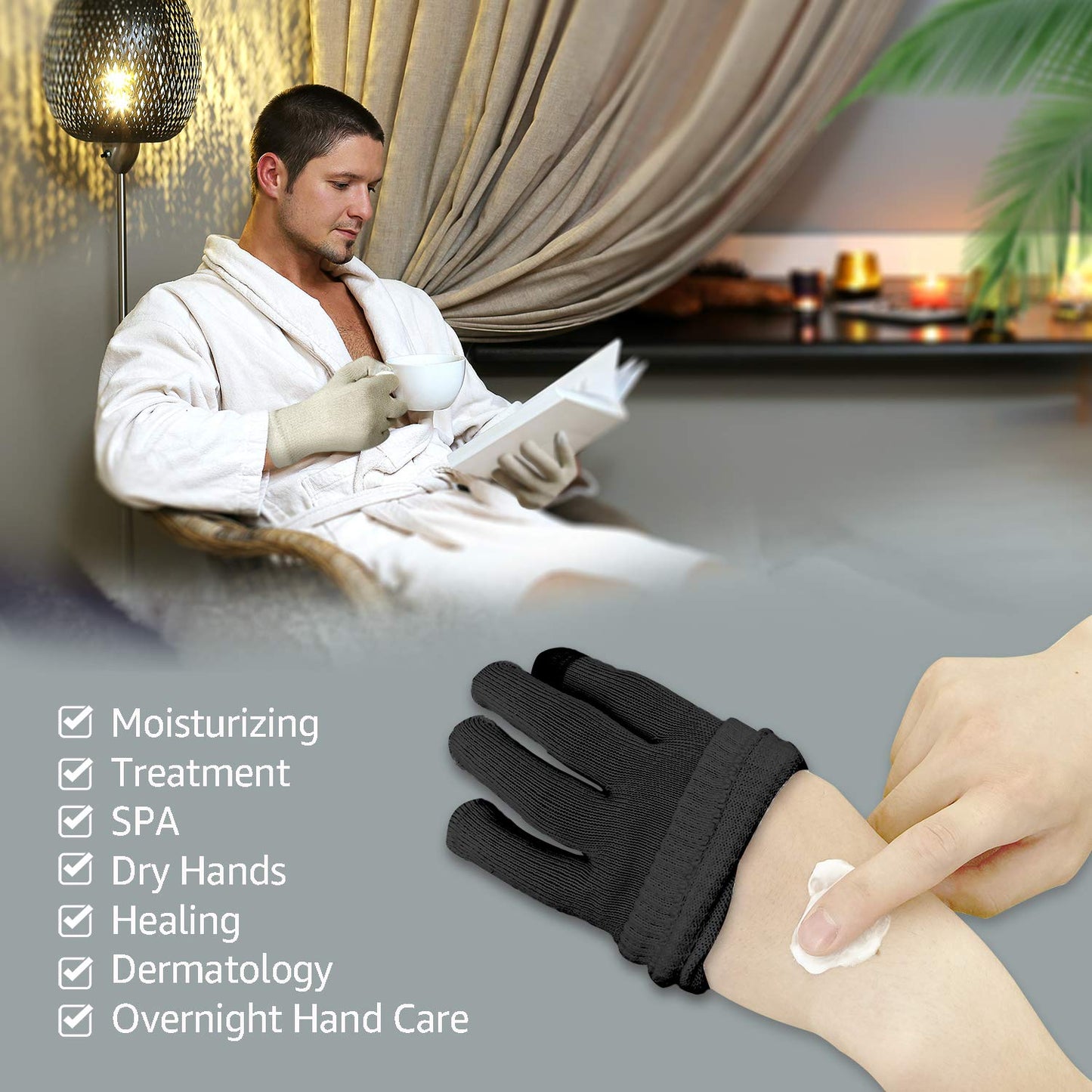 EvridWear Moisturizing Cotton Gloves | Unisex Touchscreen-Friendly Hand Care Gloves