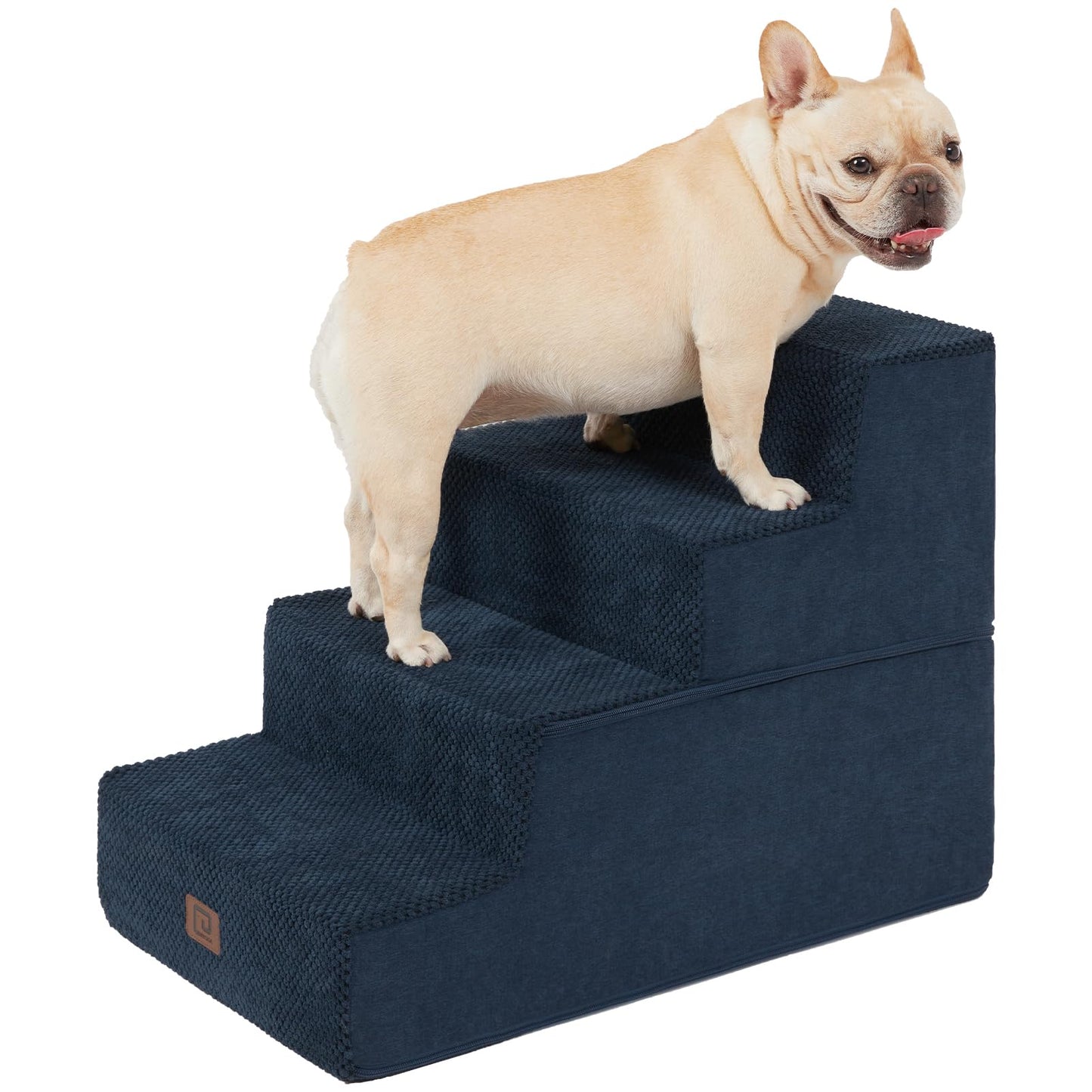 EHEYCIGA Dog Stairs for Bed 18”H, 4-Step Dog Steps for High Bed, Pet Steps for Small Dogs and Cats, Non-Slip Balanced Pet Ramp Indoor, Grey