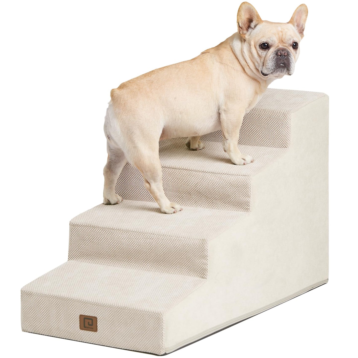 EHEYCIGA Dog Stairs for Bed 18”H, 4-Step Dog Steps for High Bed, Pet Steps for Small Dogs and Cats, Non-Slip Balanced Pet Ramp Indoor, Grey