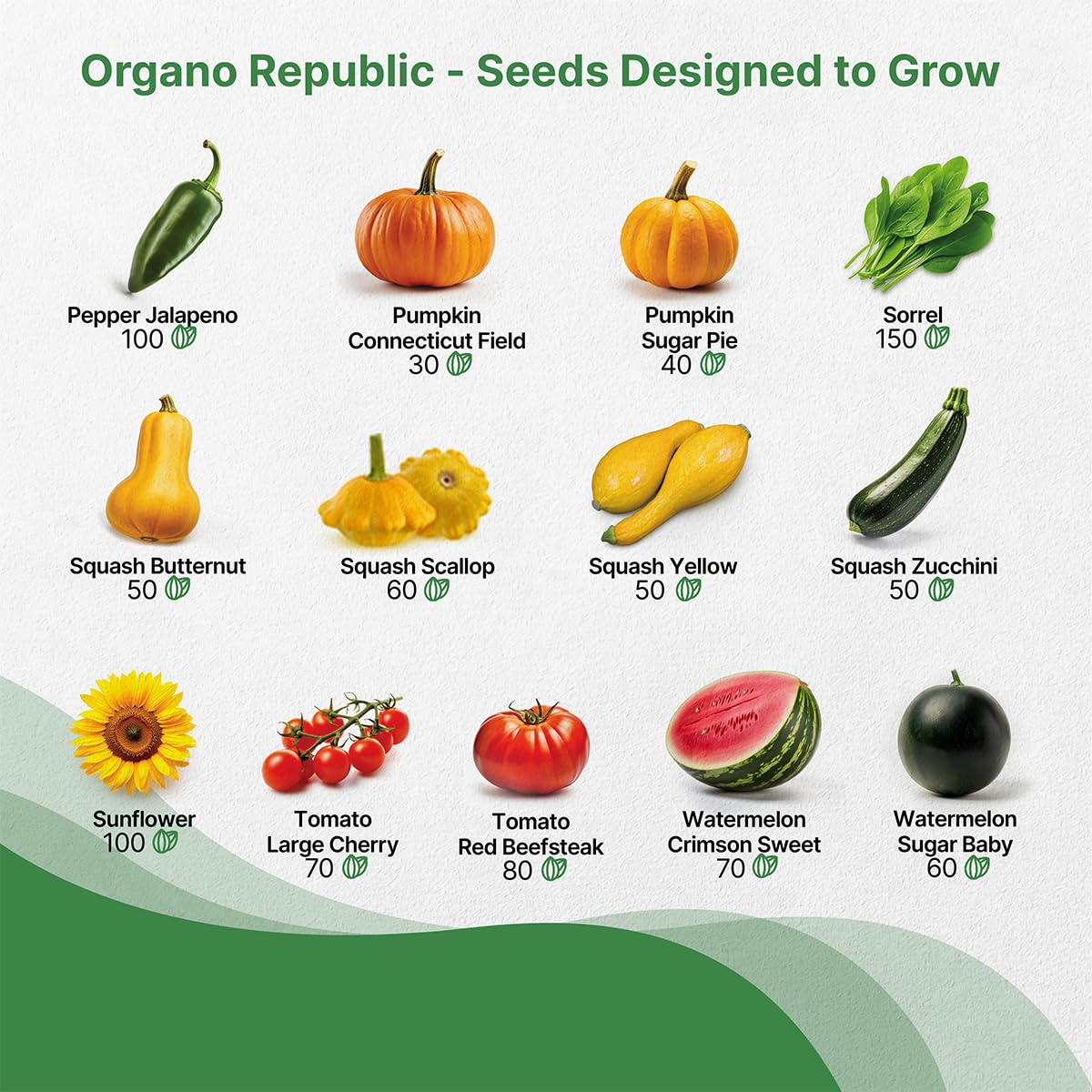 25 Variety Seed Pack | 1,870 Count Non-GMO Heirloom Vegetable & Fruit Seeds ā Home Garden Starter