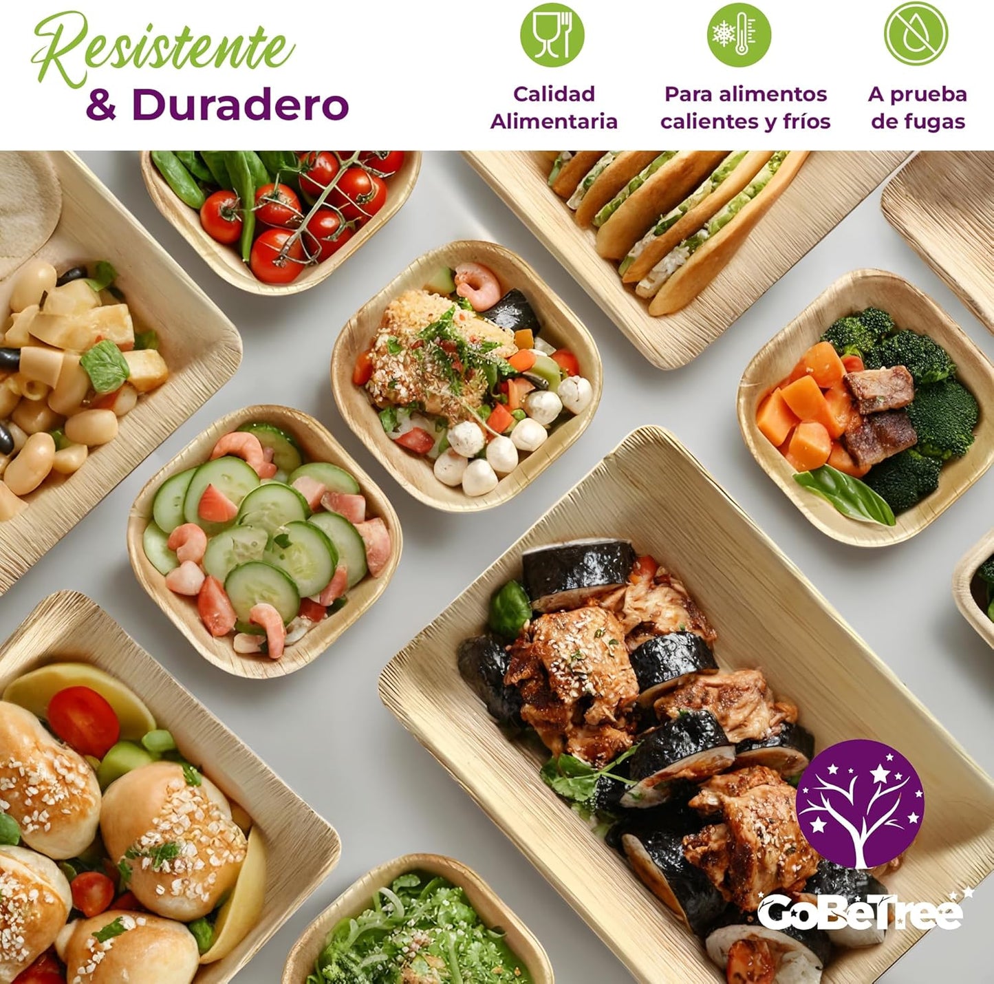Gobetree Palm Leaf Trays | Pack of 30 sustainable pieces