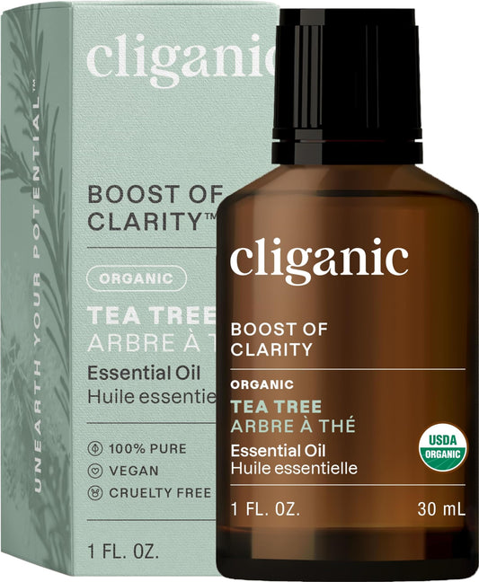 Cliganic Organic Essential Oils Set (Top 5) - 100% Pure Natural - Aromatherapy, Candle Making - Peppermint, Lavender, Eucalyptus, Lemongrass & Orange (Packaging May Vary)