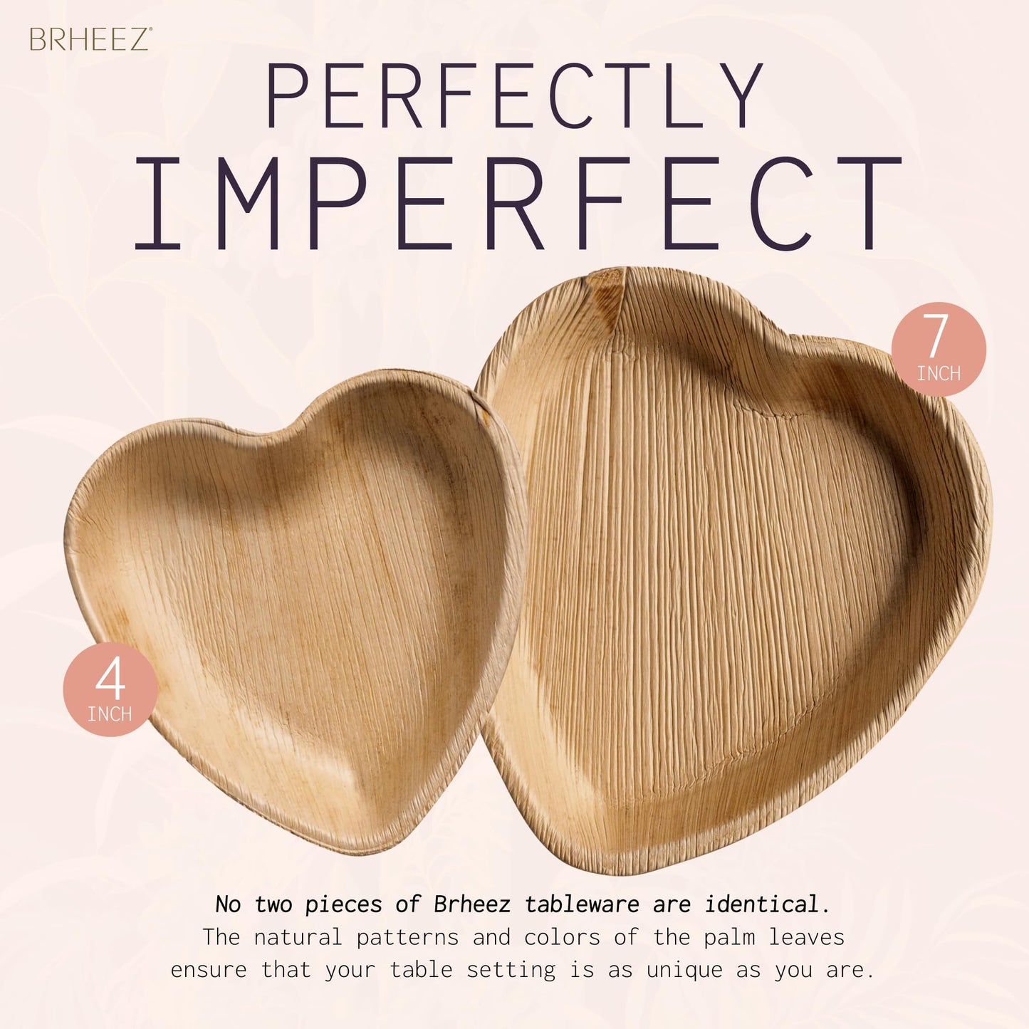 Brheez Bamboo-Style Palm Leaf Plates | Biodegradable Pack of 25