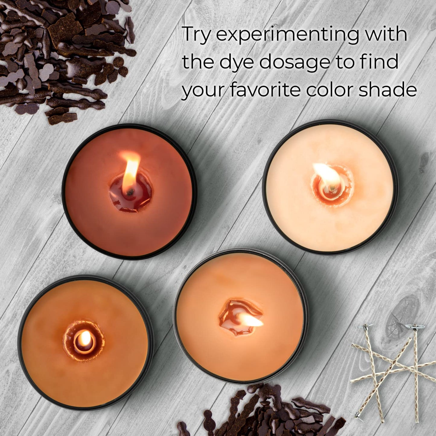 Candle Dyes for Soy Candle Making - Wax Сolor Dye Color Chips for Soy Wax - 16 Popular Colors Wax Dye Flakes