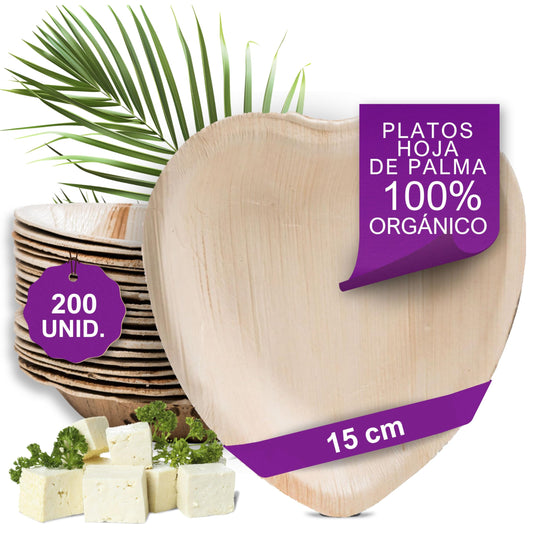Heart-Shaped Palm Leaf Plates | Waipur | 25 pcs – Organic & Compostable