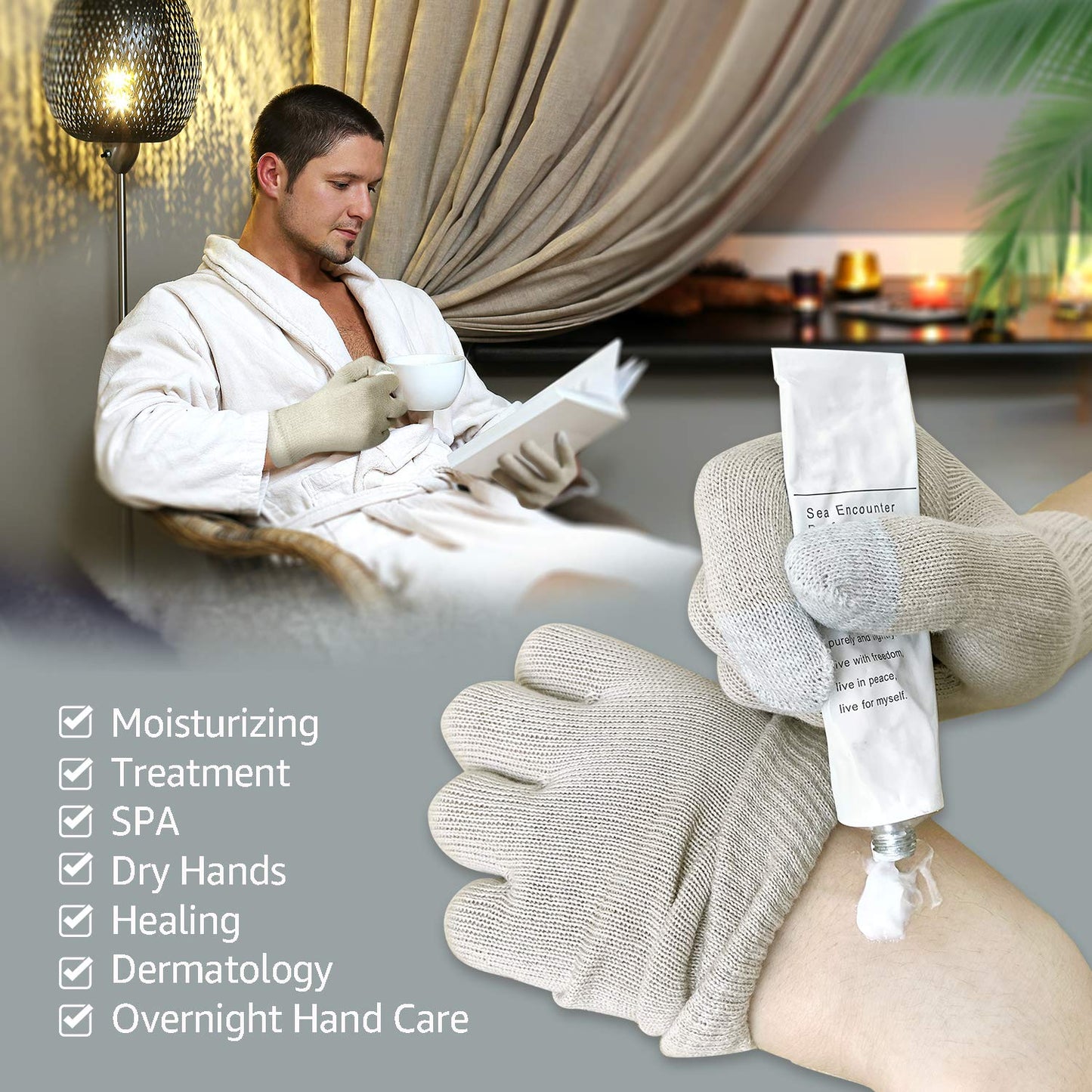 EvridWear Moisturizing Cotton Gloves | Unisex Touchscreen-Friendly Hand Care Gloves