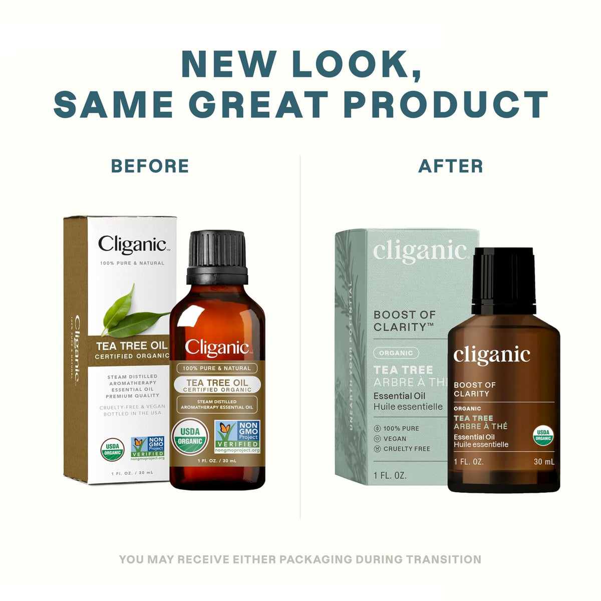 Cliganic Organic Essential Oils Set (Top 5) - 100% Pure Natural - Aromatherapy, Candle Making - Peppermint, Lavender, Eucalyptus, Lemongrass & Orange (Packaging May Vary)