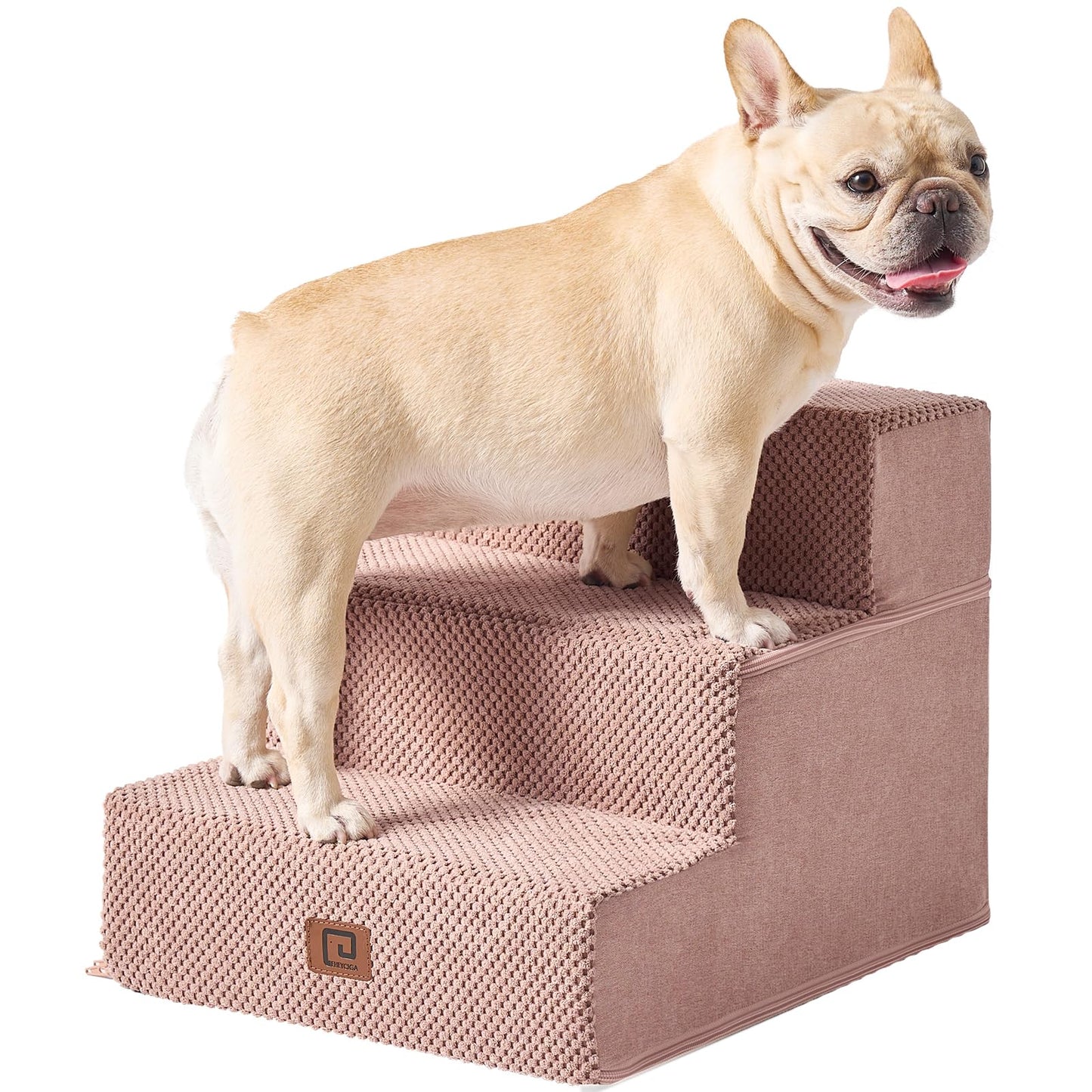 EHEYCIGA Dog Stairs for Bed 18”H, 4-Step Dog Steps for High Bed, Pet Steps for Small Dogs and Cats, Non-Slip Balanced Pet Ramp Indoor, Grey