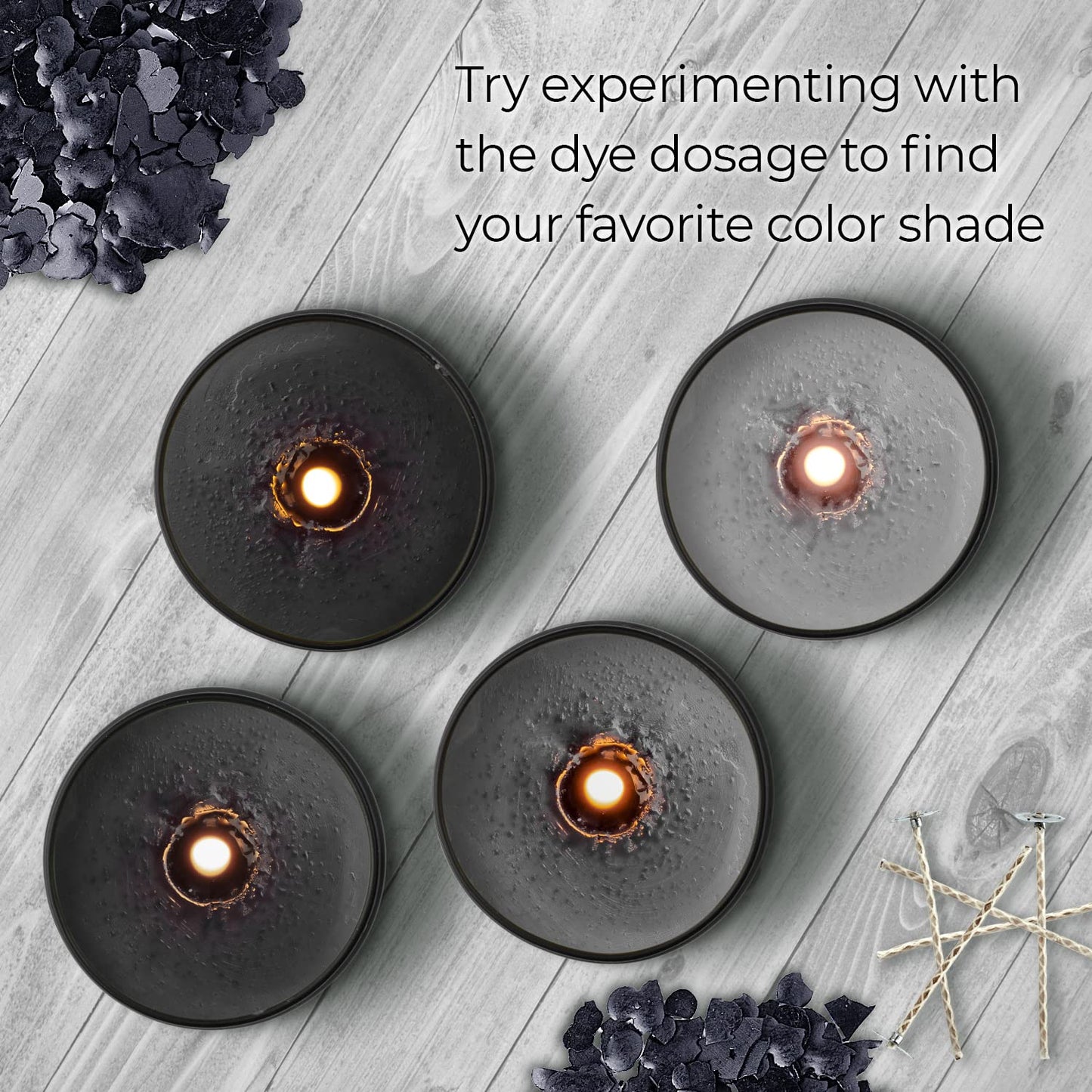 Candle Dyes for Soy Candle Making - Wax Сolor Dye Color Chips for Soy Wax - 16 Popular Colors Wax Dye Flakes