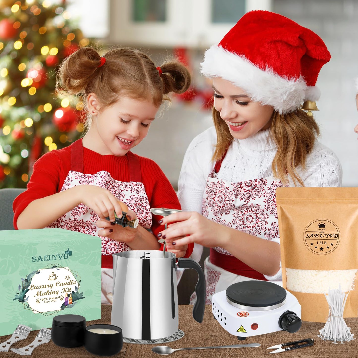 SAEUYVB Candle Making Kit for Adults - Full Set Candle Making Supplies - Soy Candle Kit - DIY Starter Scented Soy Candle Making Kit - Perfect Decoration for Family Life