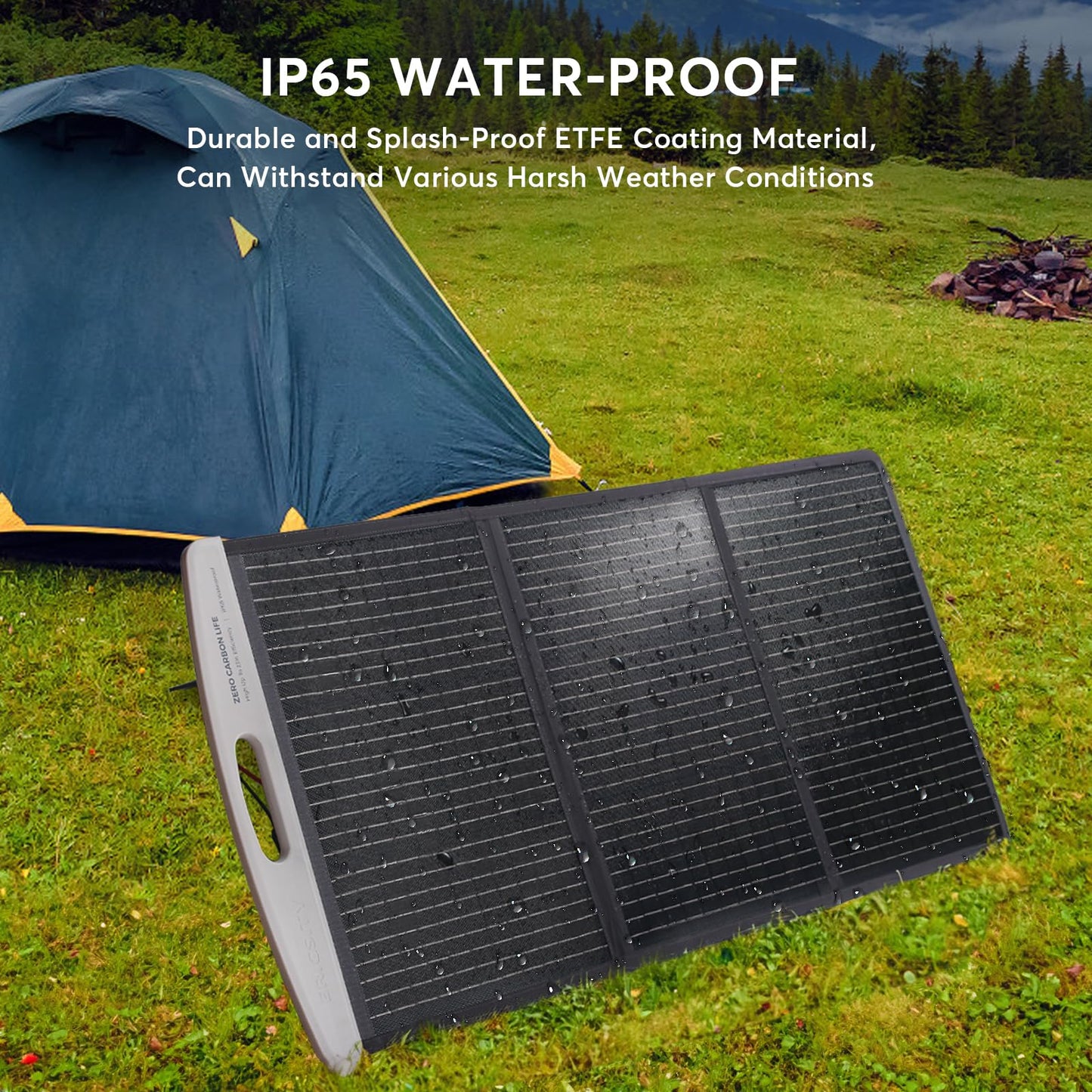 100W Portable Solar Panel,20V Foldable Solar Charger for Power Station Generator,Solar Panels with MC4 Connectors and 6in1 Solar Cable,23.5% High Efficiency IP65 Waterproof for RV, Camping, Blackout