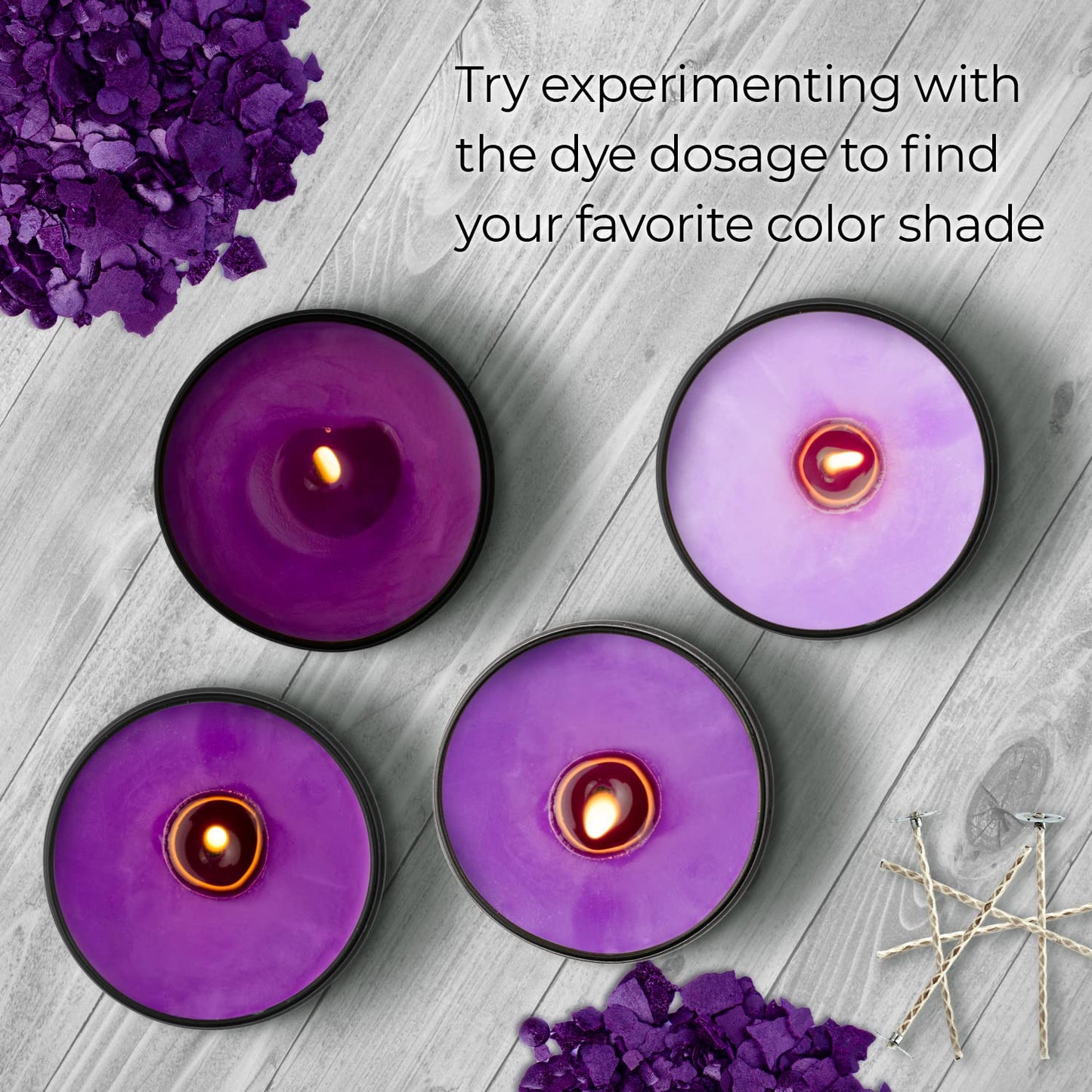 Candle Dyes for Soy Candle Making - Wax Сolor Dye Color Chips for Soy Wax - 16 Popular Colors Wax Dye Flakes