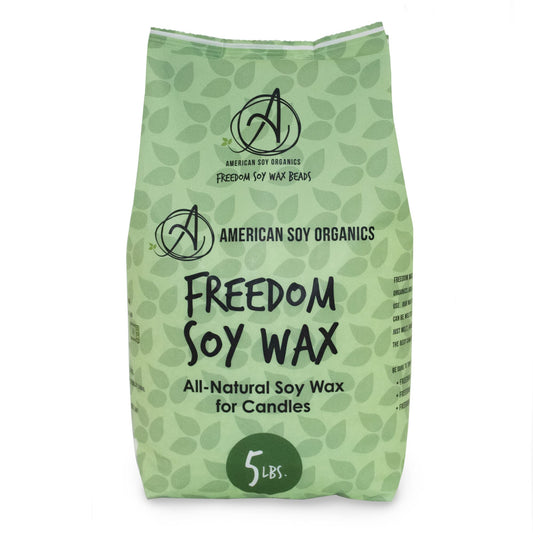 American Soy Organics Freedom Soy Wax Beads for Candle Making - Natural Candle Making Supplies - Paraffin-Free, Beeswax-Free Candle Wax for Container Candles, Tealights and Wax Melts, 10 lbs