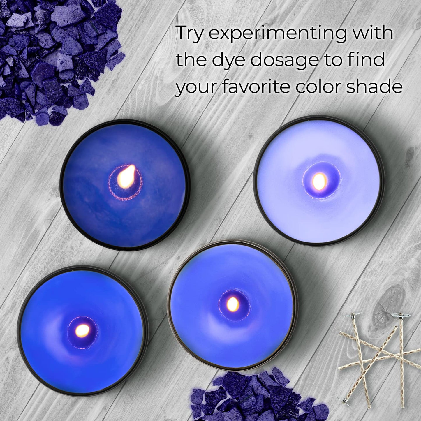 Candle Dyes for Soy Candle Making - Wax Сolor Dye Color Chips for Soy Wax - 16 Popular Colors Wax Dye Flakes