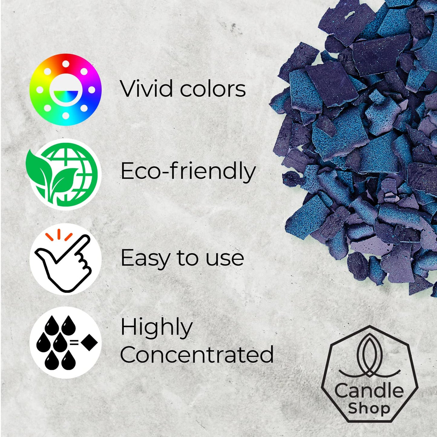 Candle Dyes for Soy Candle Making - Wax Сolor Dye Color Chips for Soy Wax - 16 Popular Colors Wax Dye Flakes