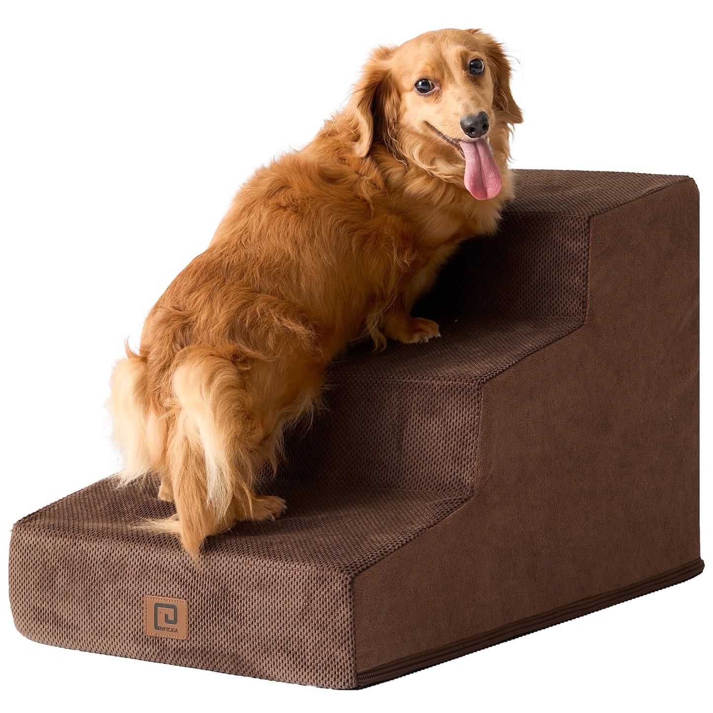 EHEYCIGA Dog Stairs for Bed 18”H, 4-Step Dog Steps for High Bed, Pet Steps for Small Dogs and Cats, Non-Slip Balanced Pet Ramp Indoor, Grey