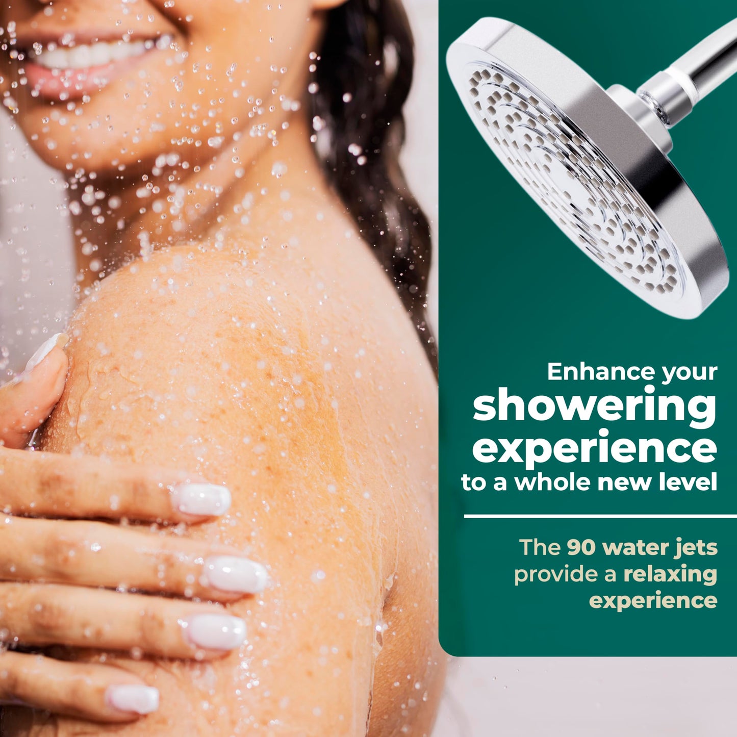 Winthorpe Eco-Friendly Shower Head – High Pressure Rainfall, Water Saving 1.8 GPM, Modern Design & Easy Installation