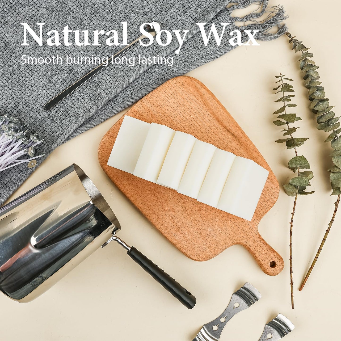 SAEUYVB Candle Making Kit - DIY Starter Soy Candle Making Supplies/Kit - Soy Wax, 10 Jars & Tins, 10 Pleasant Scents, Color Dyes & More,Perfect Candle Making Kit for Adults