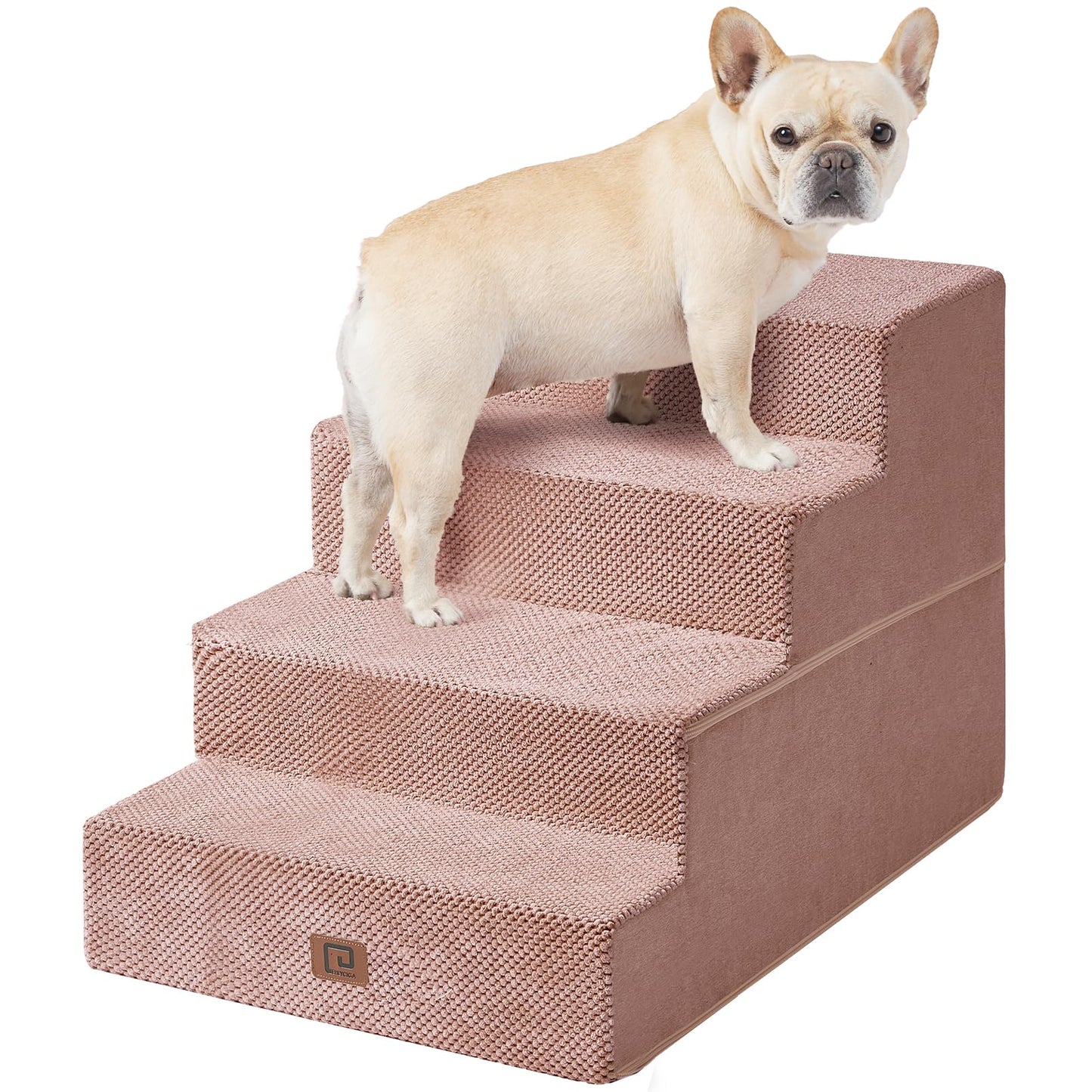 EHEYCIGA Dog Stairs for Bed 18”H, 4-Step Dog Steps for High Bed, Pet Steps for Small Dogs and Cats, Non-Slip Balanced Pet Ramp Indoor, Grey