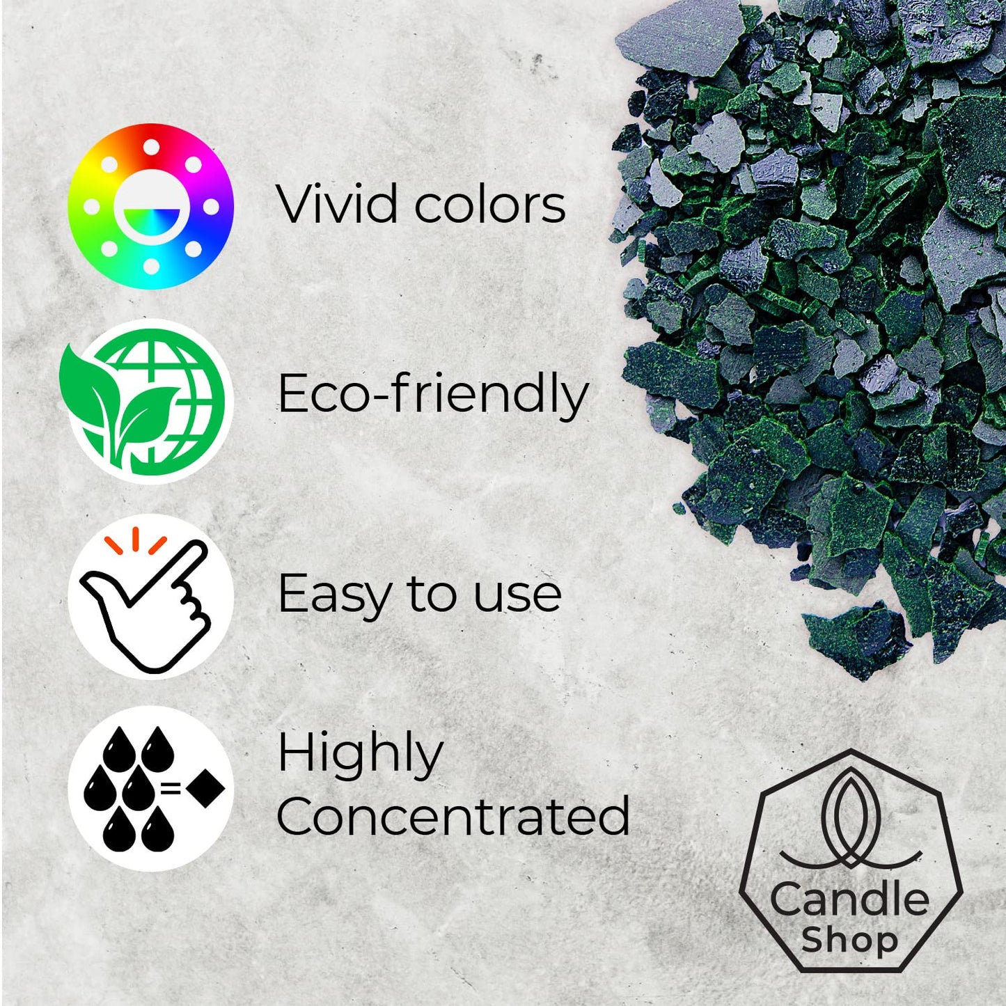 Candle Dyes for Soy Candle Making - Wax Сolor Dye Color Chips for Soy Wax - 16 Popular Colors Wax Dye Flakes