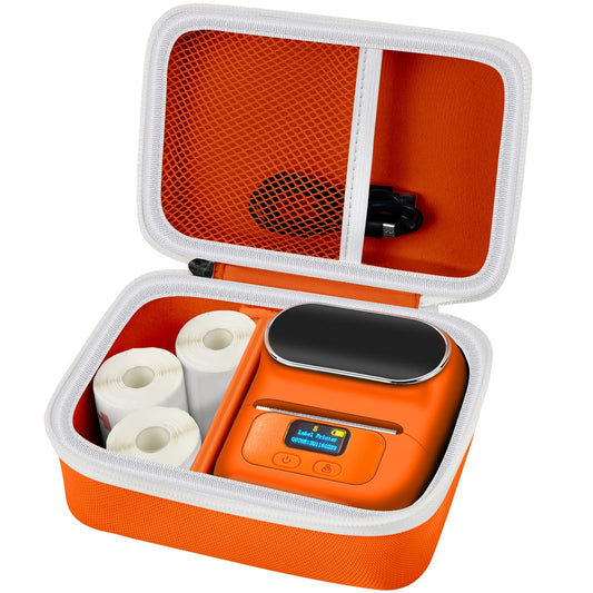 Case Compatible with Phomemo M110 Label Maker - Portable Mini Bluetooth Thermal Label Maker Carrying Storage Bag for Printer Labels, USB Cable and Accessories - Pink (Box Only)