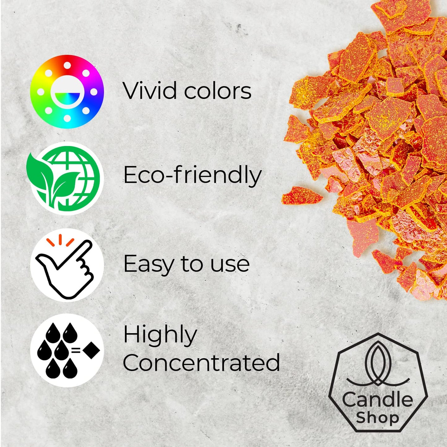 Candle Dyes for Soy Candle Making - Wax Сolor Dye Color Chips for Soy Wax - 16 Popular Colors Wax Dye Flakes