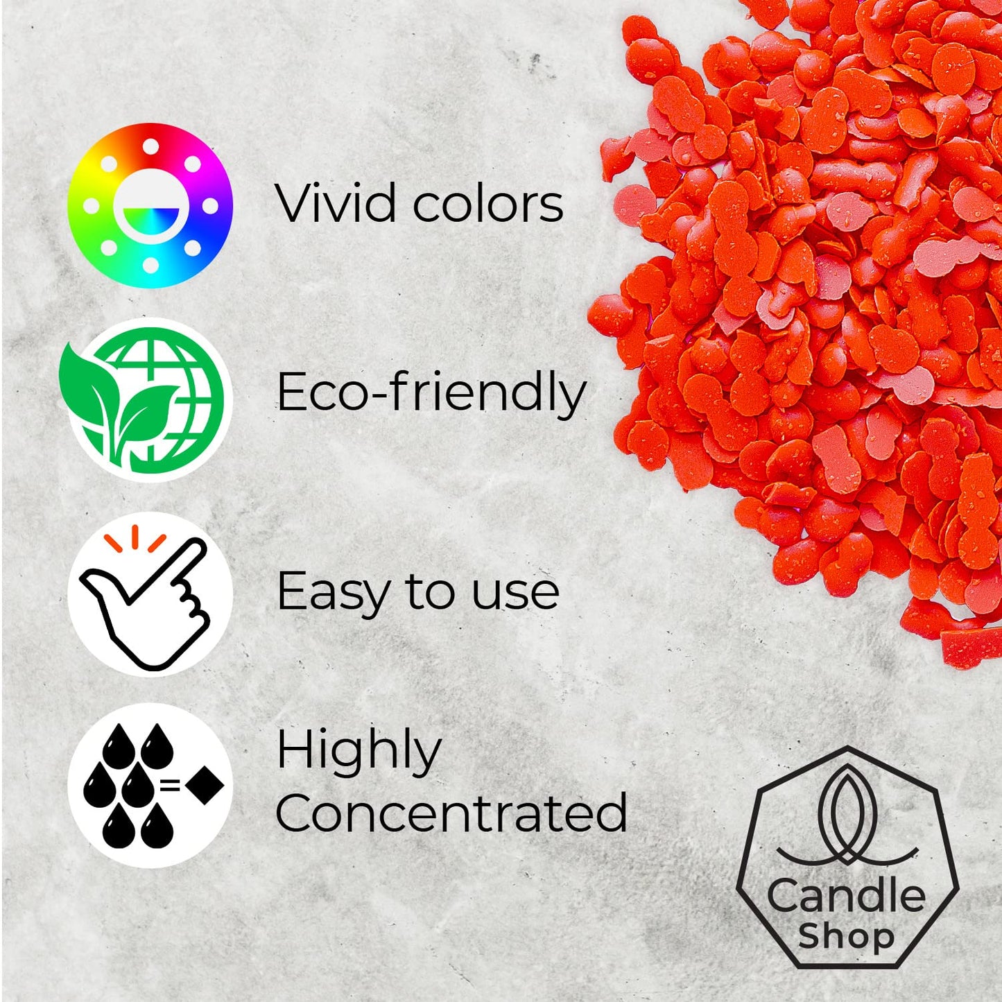 Candle Dyes for Soy Candle Making - Wax Сolor Dye Color Chips for Soy Wax - 16 Popular Colors Wax Dye Flakes