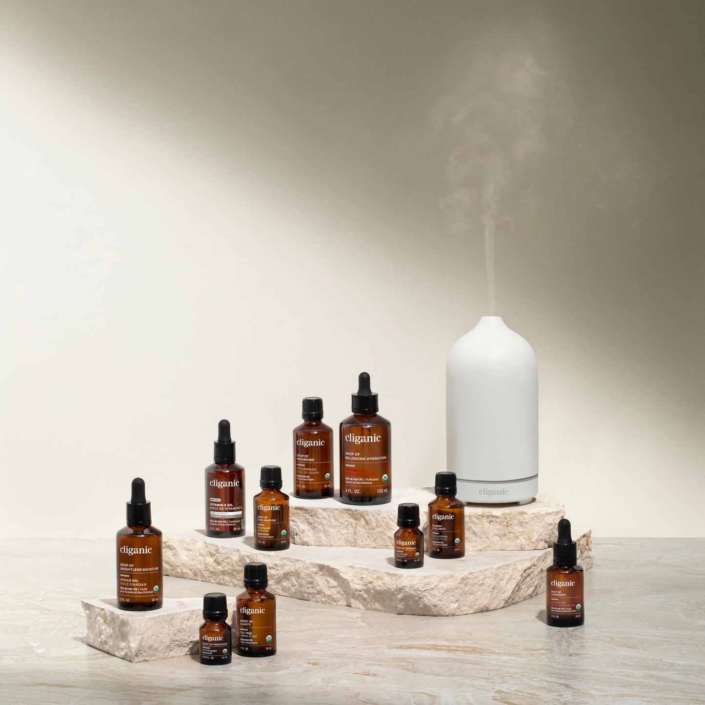 Cliganic Organic Essential Oils Set (Top 5) - 100% Pure Natural - Aromatherapy, Candle Making - Peppermint, Lavender, Eucalyptus, Lemongrass & Orange (Packaging May Vary)