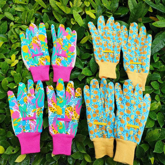 Women’s Gardening Gloves | 4-Pair Pack, Colorful Cotton, Light Duty & Eco Style