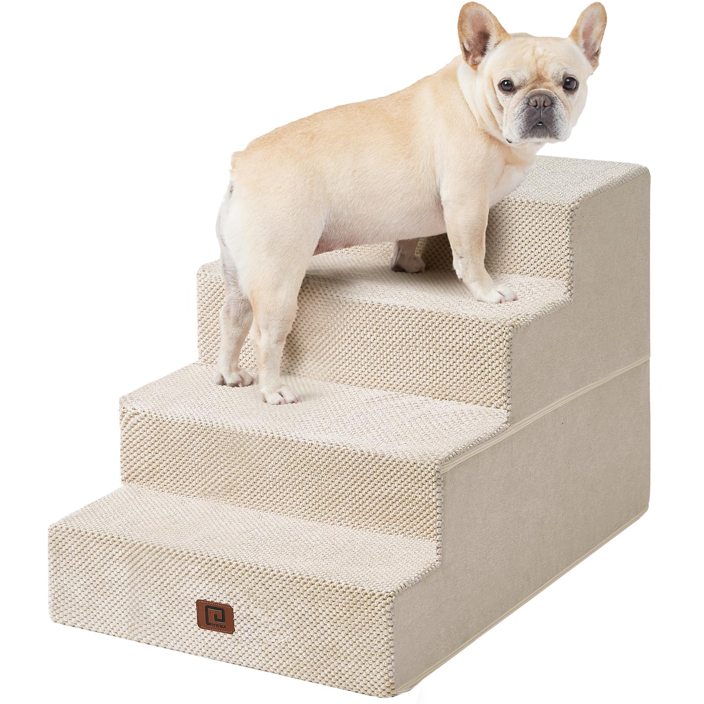 EHEYCIGA Dog Stairs for Bed 18”H, 4-Step Dog Steps for High Bed, Pet Steps for Small Dogs and Cats, Non-Slip Balanced Pet Ramp Indoor, Grey