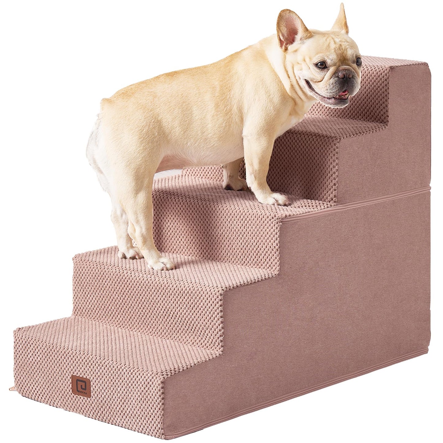 EHEYCIGA Dog Stairs for Bed 18”H, 4-Step Dog Steps for High Bed, Pet Steps for Small Dogs and Cats, Non-Slip Balanced Pet Ramp Indoor, Grey
