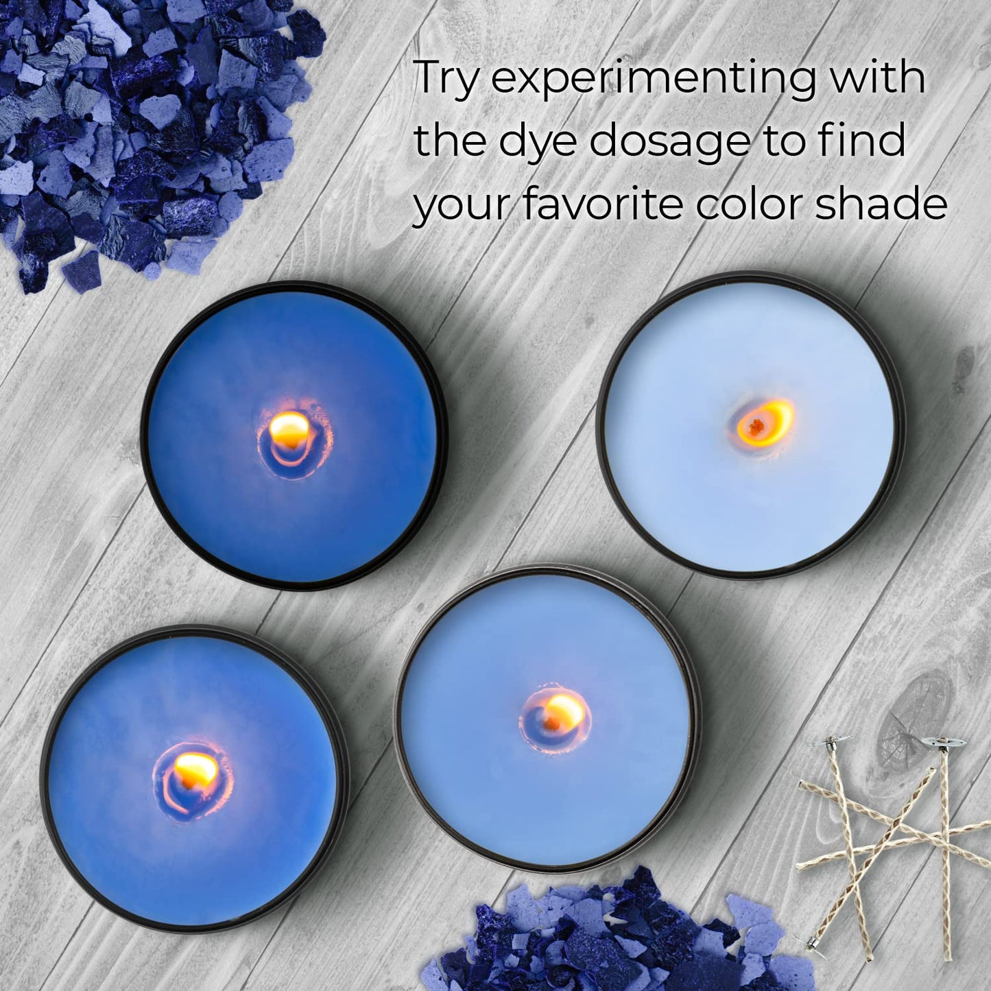 Candle Dyes for Soy Candle Making - Wax Сolor Dye Color Chips for Soy Wax - 16 Popular Colors Wax Dye Flakes