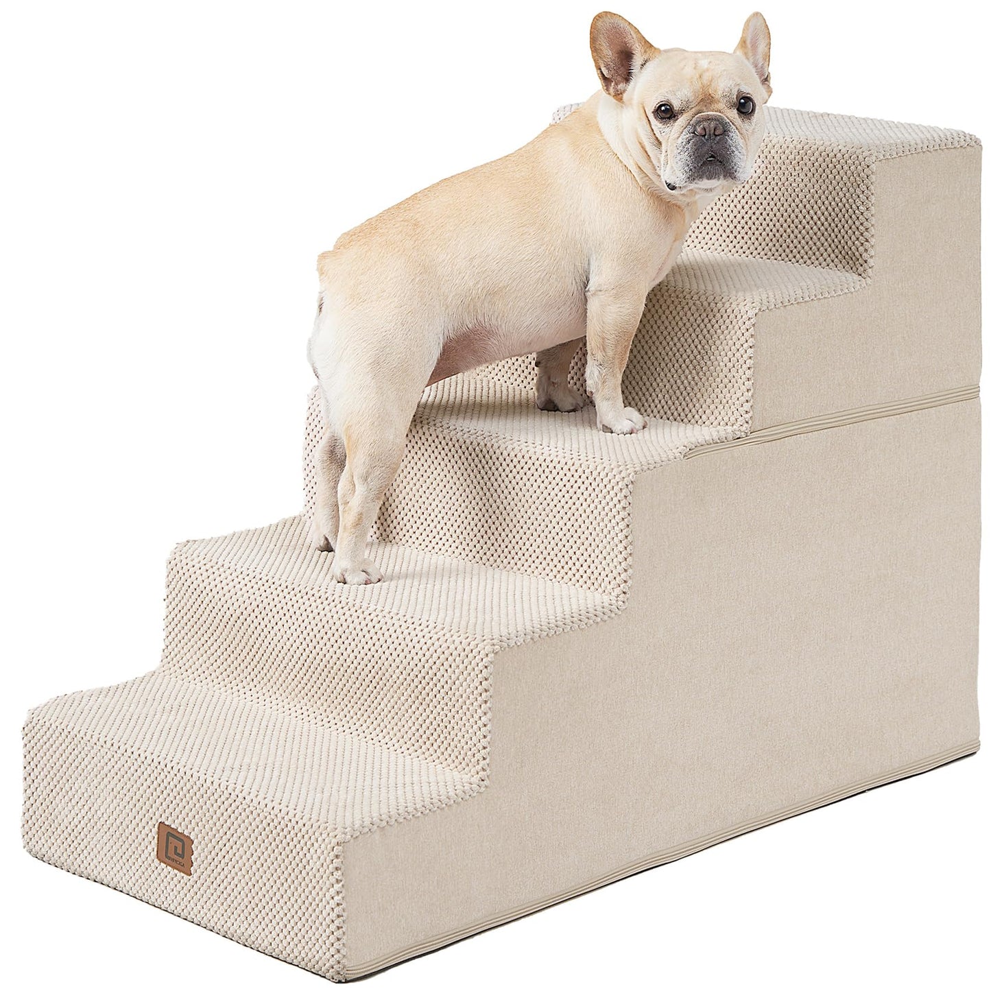 EHEYCIGA Dog Stairs for Bed 18”H, 4-Step Dog Steps for High Bed, Pet Steps for Small Dogs and Cats, Non-Slip Balanced Pet Ramp Indoor, Grey