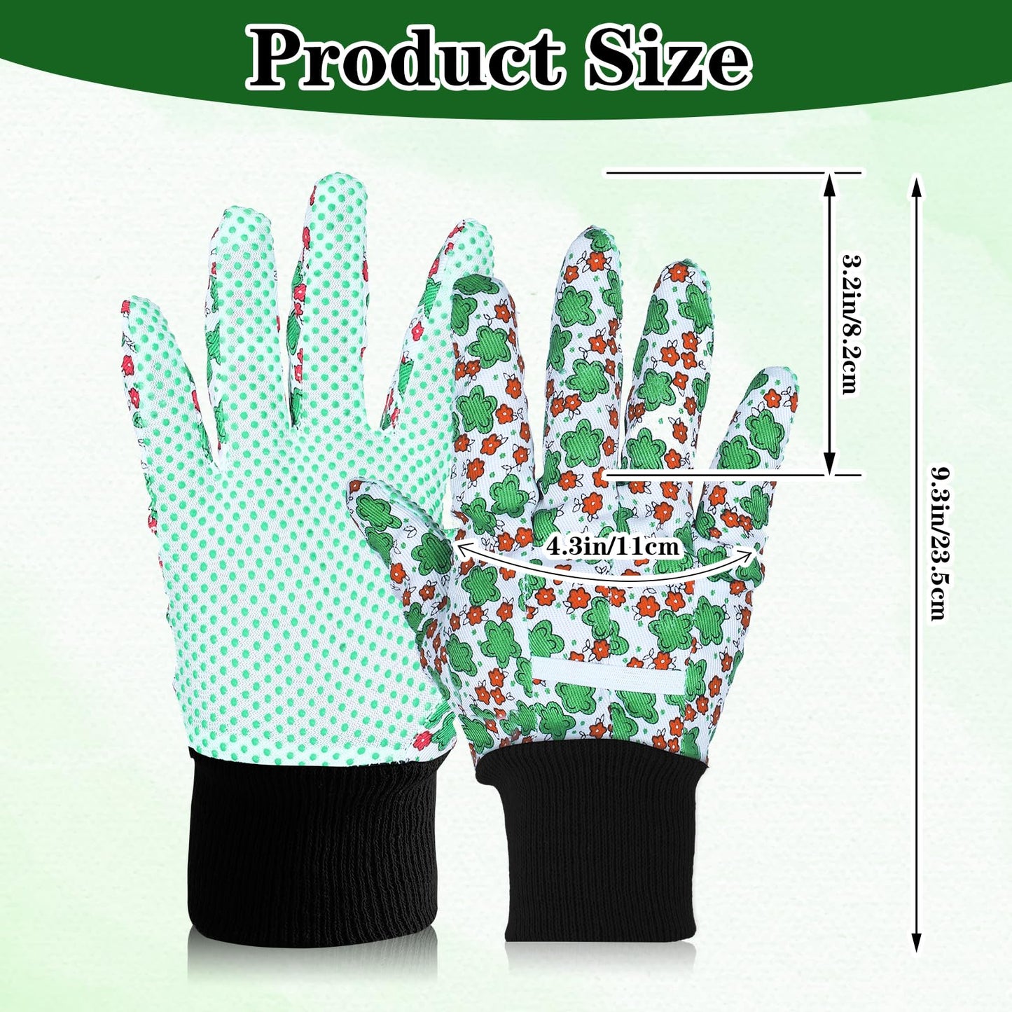 Prasacco 2 Pairs Garden Gloves for Women, Soft Breathable Yard Work Glove Floral Gardening Gloves Women Working Yard Gloves for Yard Cleaning, Fishing, Gardening, Weeding, Planting, Watering(Flower)