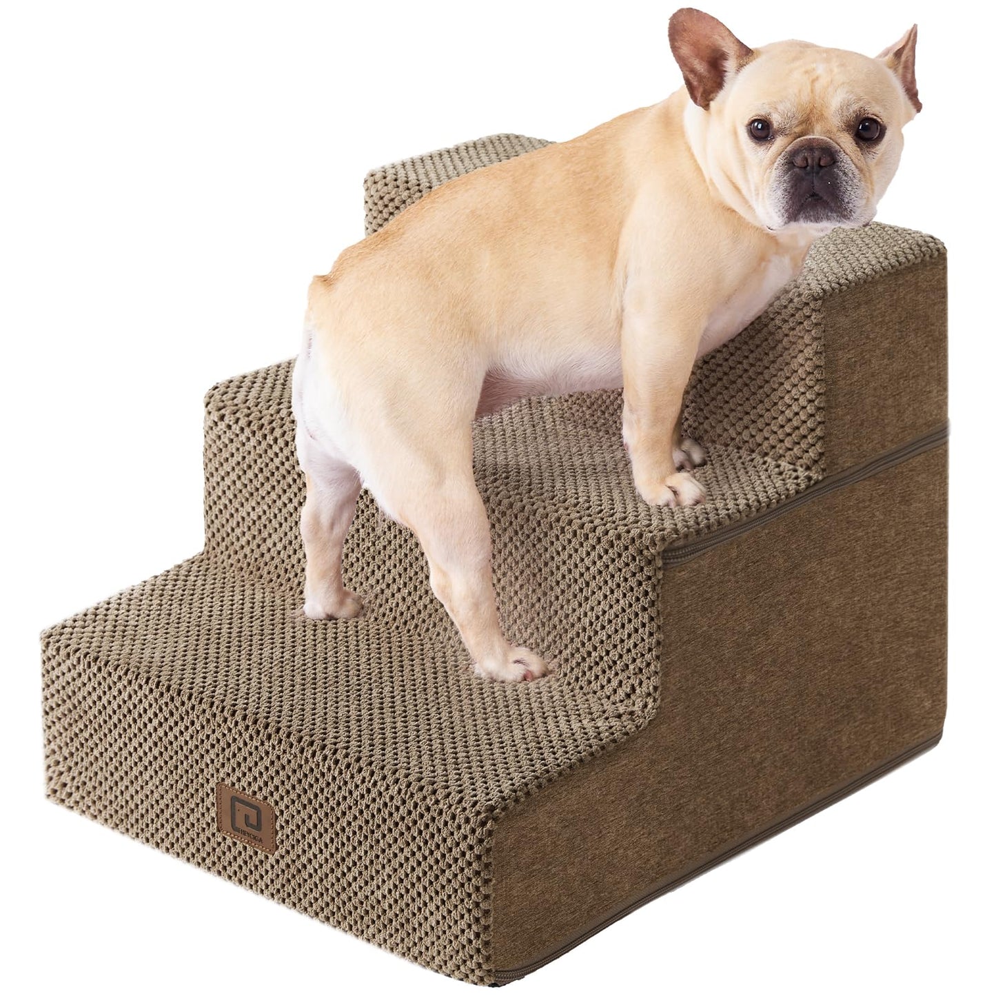 EHEYCIGA Dog Stairs for Bed 18”H, 4-Step Dog Steps for High Bed, Pet Steps for Small Dogs and Cats, Non-Slip Balanced Pet Ramp Indoor, Grey