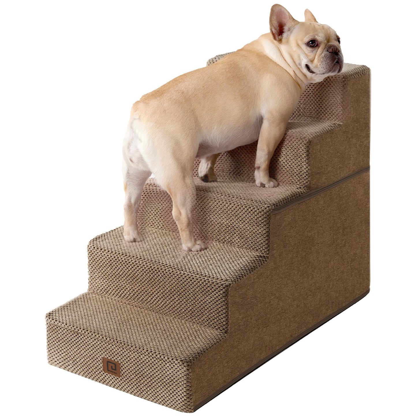EHEYCIGA Dog Stairs for Bed 18”H, 4-Step Dog Steps for High Bed, Pet Steps for Small Dogs and Cats, Non-Slip Balanced Pet Ramp Indoor, Grey