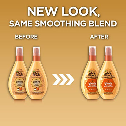 Garnier Whole Blends Sulfate Free Remedy Miracle Nectar 10-in-1 Repairing Leave-In Conditoner for All Hair Types, Honey Treasures, 5 Fl Oz, 2 Count (Packaging May Vary)