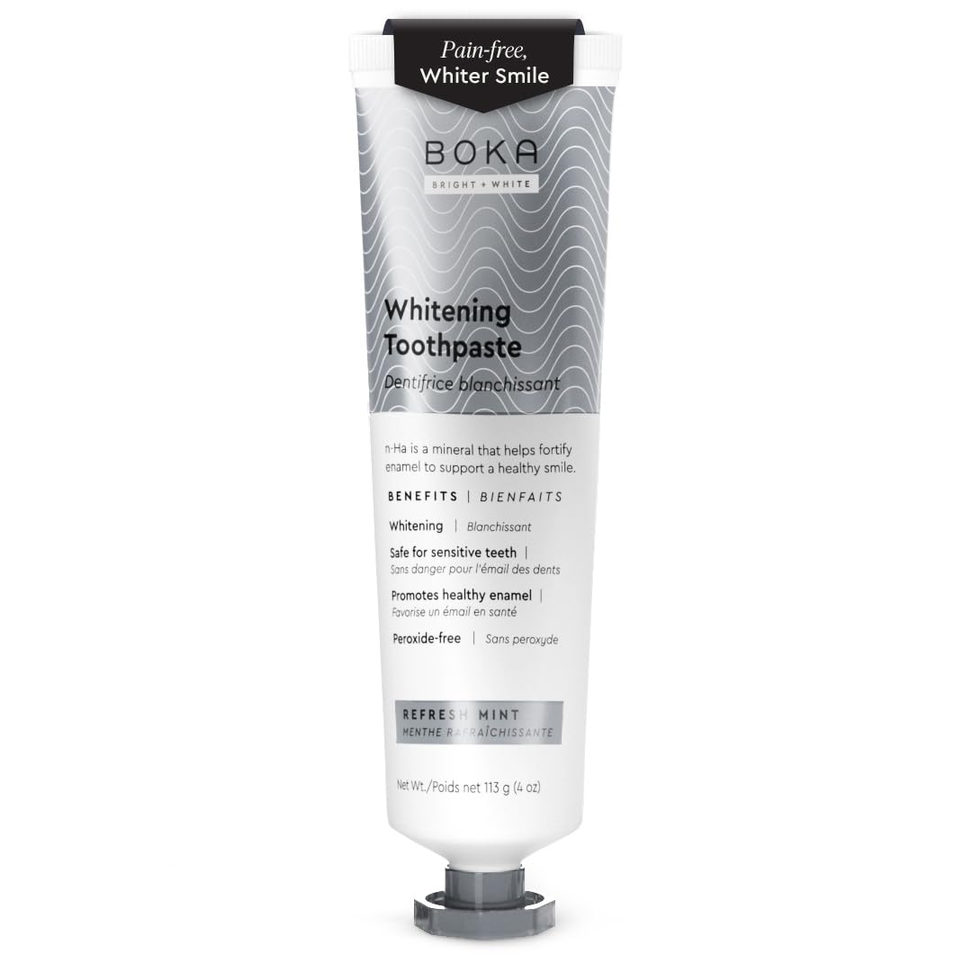 Boka Fluoride Free Toothpaste Nano Hydroxyapatite, Stocking Stuffers Remineralizing, Whitening - Dentist Recommended for Adult, Kids Oral Care Ela Mint Flavor, 4 Fl Oz 1Pk US Manufactured