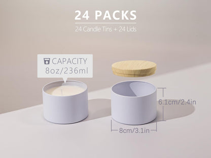 Candle Tins with Lids, 3 Wicks Candle Jars 14oz/420ml Candle Containers 12 Pack Seamless Bulk Candle Containers for Candle Making Supplies Wholesale Empty Candle Jars - Mint
