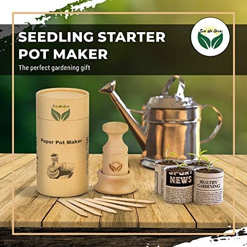 PAPER POT MAKER WOODEN HAND-TOOL- Craft an unlimited supply of biodegradable seedling pots for the garden with this easy to use DIY tool. Makes 1 & 3/4 inch seed starter pots, includes 20 plant labels