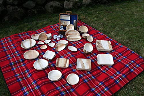 Waipur Platos Hoja de Palma Orgánicos - 25 Platos Desechables Cuadrados 25x25 cm -