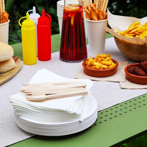 Table Kind - Paquete de 100 servilletas blancas suaves, servilletas de calidad para fiestas, catering y uso diario, ecológicas, desechables, compostables para el hogar, sostenibles y reciclables,