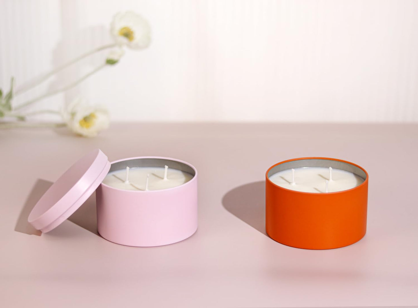 Candle Tins with Lids, 3 Wicks Candle Jars 14oz/420ml Candle Containers 12 Pack Seamless Bulk Candle Containers for Candle Making Supplies Wholesale Empty Candle Jars - Mint
