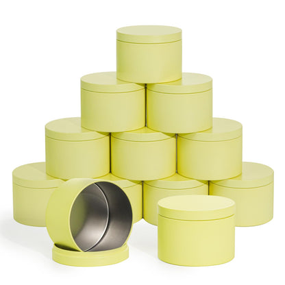 Candle Tins with Lids, 3 Wicks Candle Jars 14oz/420ml Candle Containers 12 Pack Seamless Bulk Candle Containers for Candle Making Supplies Wholesale Empty Candle Jars - Mint