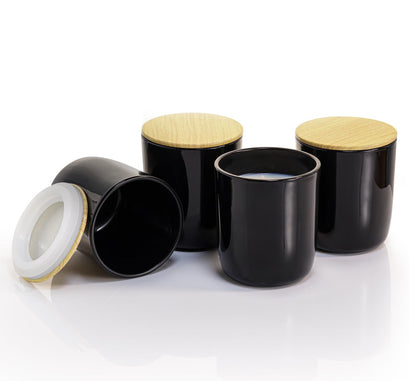 Aroparc Candle Jars for Candle Making 10oz U Shape Base Tumbler Jars for Candle DIY, Wholesale Bulk Candle Jars 12 Jars+12 Metal Lids - Green